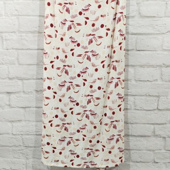 MM Free People Daria Ivory Abstract Halter Neck Open Back Slit Maxi Dress NWT S - Picture 12 of 13